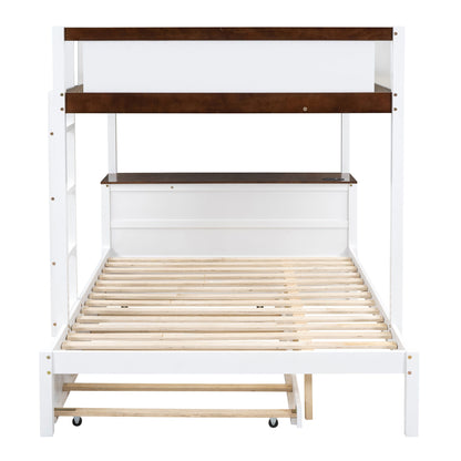 Bunk Bed With Twin Size Trundle, Storage And Desk