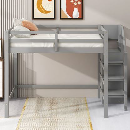 Loft Bed With Built In Storage Wardrobe And Staircase - The Sleep Loft - Online Mattress Showroom NYC