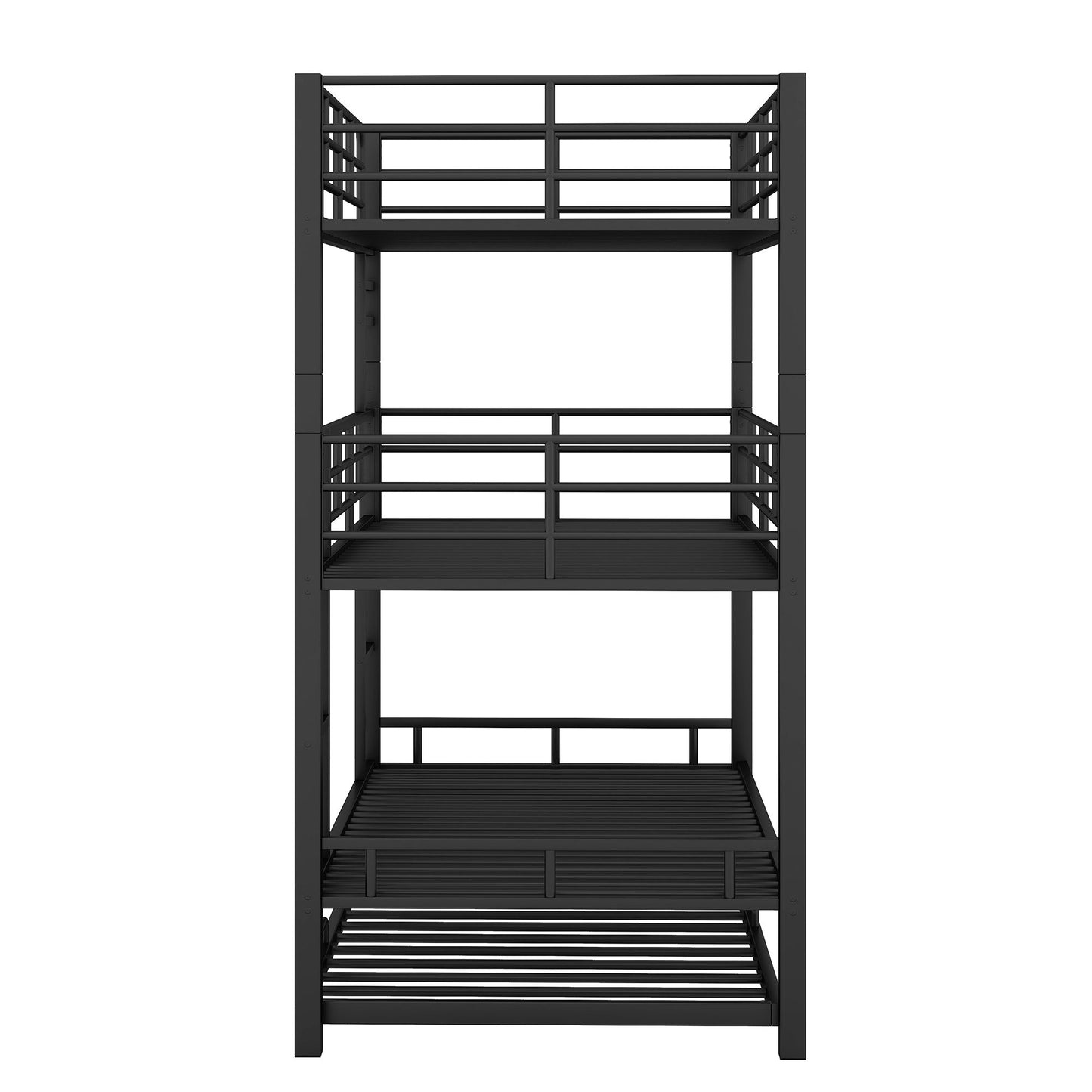 Triple Bunk Bed With Trundle, Heavy Duty Steel Construction - The Sleep Loft - Online Mattress Showroom NYC
