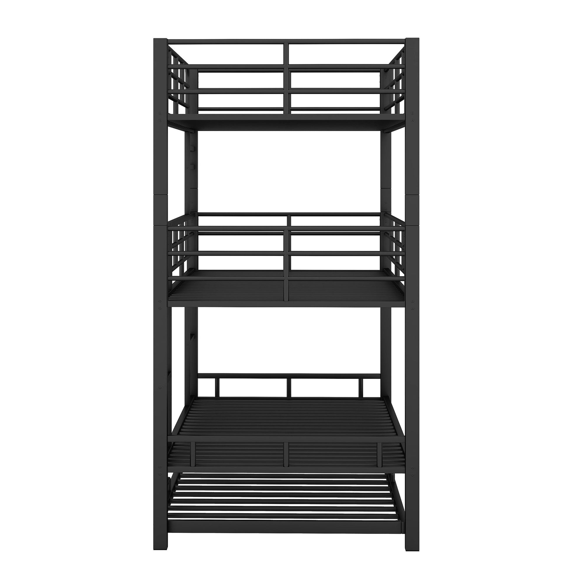 Triple Bunk Bed With Trundle, Heavy Duty Steel Construction - The Sleep Loft - Online Mattress Showroom NYC