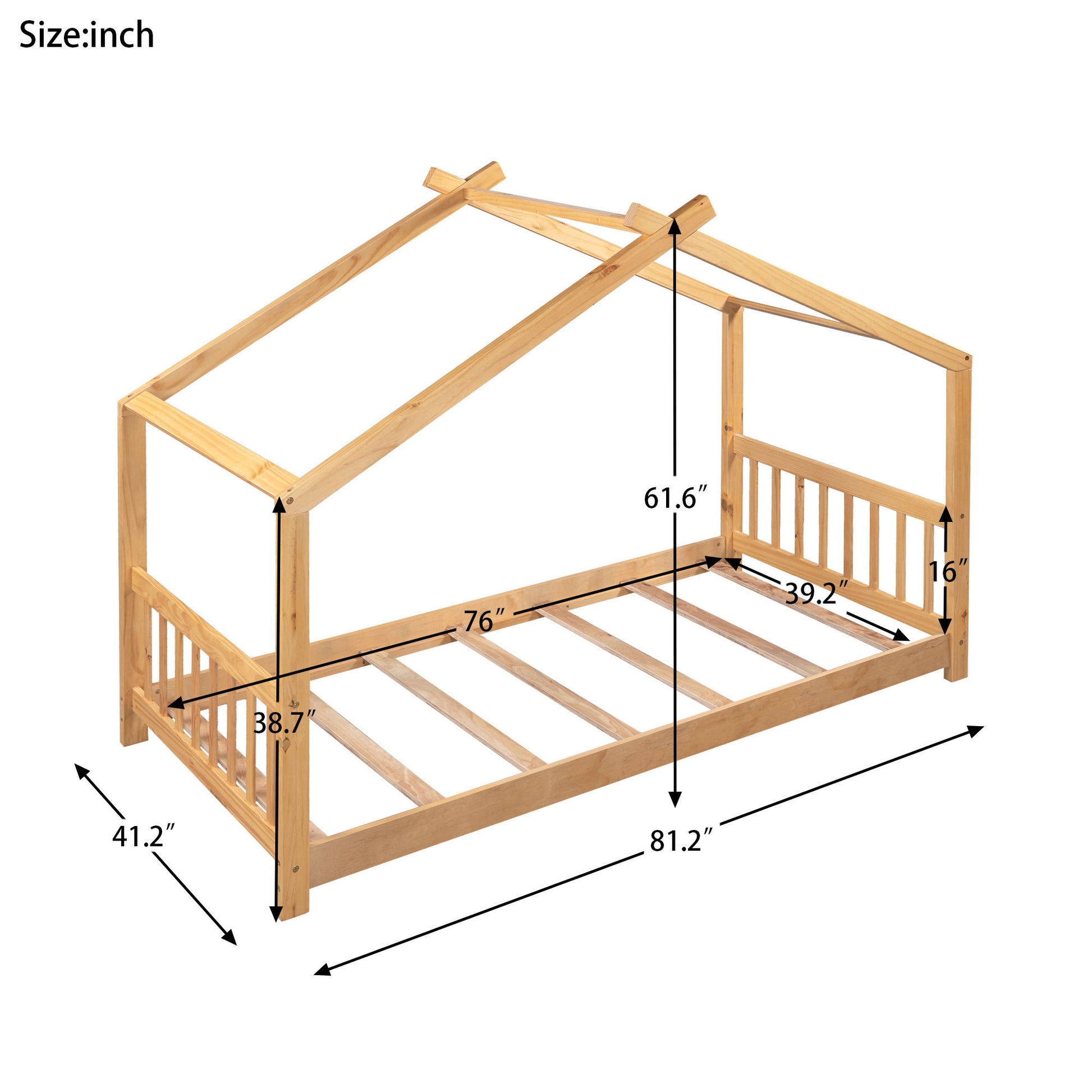House Platform Bed With Headboard And Footboard, Roof Design - The Sleep Loft - Online Mattress Showroom NYC