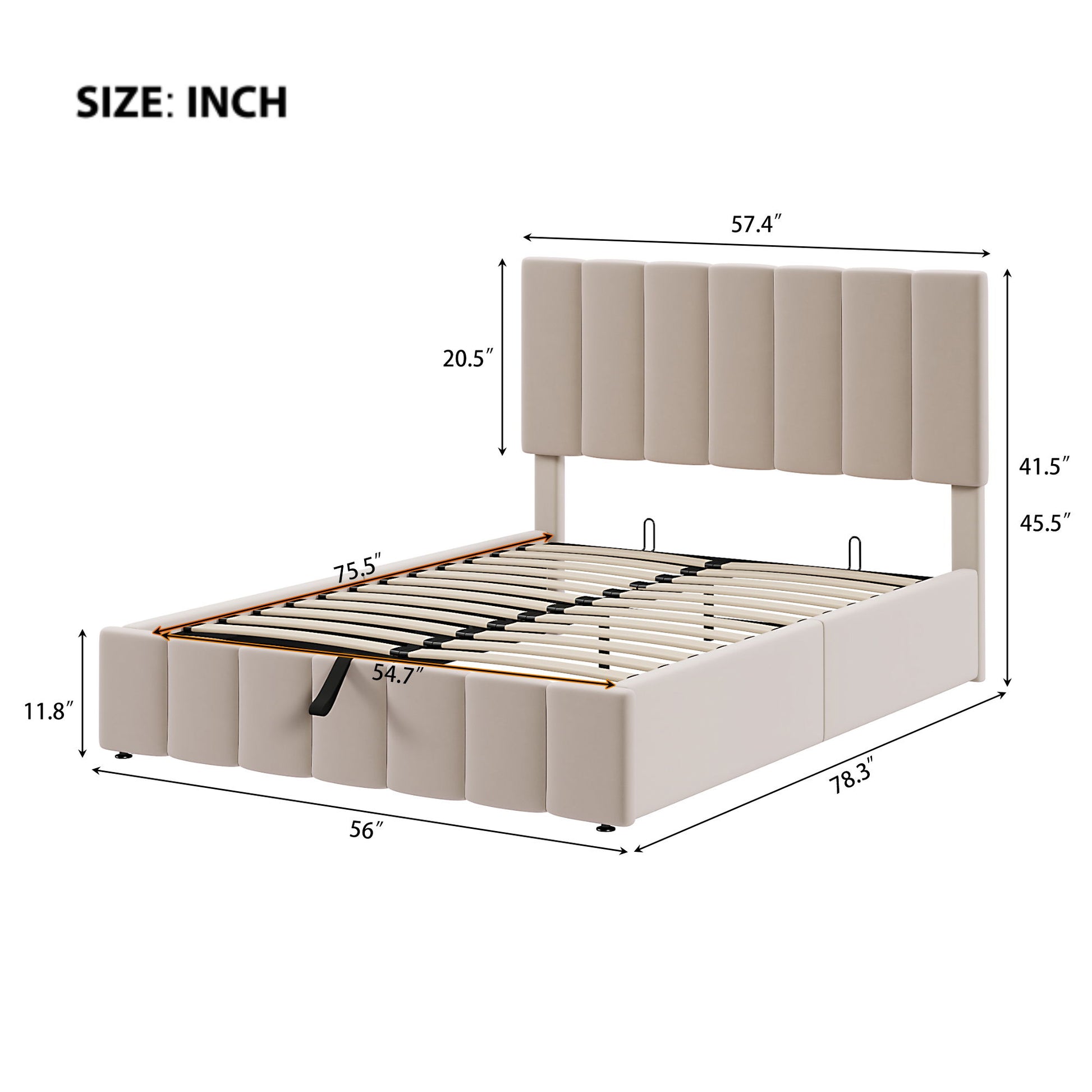 Elegant Upholstered Platform Bed With Hydraulic Storage System - The Sleep Loft - Online Mattress Showroom NYC