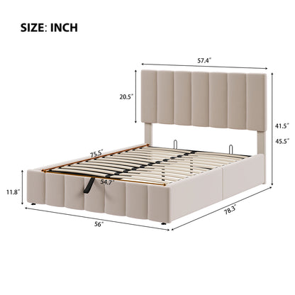 Elegant Upholstered Platform Bed With Hydraulic Storage System - The Sleep Loft - Online Mattress Showroom NYC