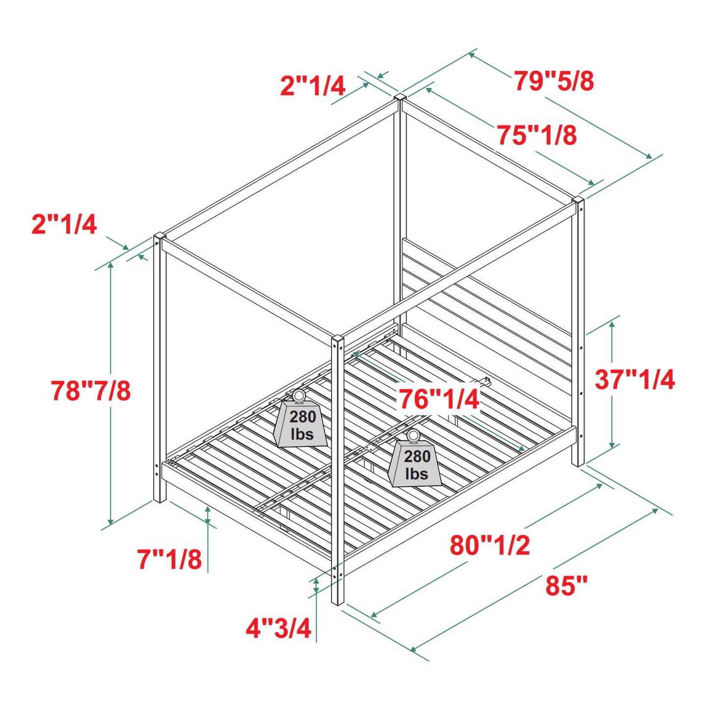 Canopy Bed Frame Modern Minimalist Boho - The Sleep Loft - Online Mattress Showroom NYC