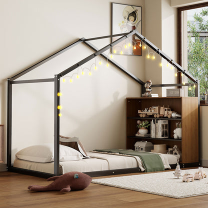 Bed House Frame With Shelves And Lights - The Sleep Loft - Online Mattress Showroom NYC