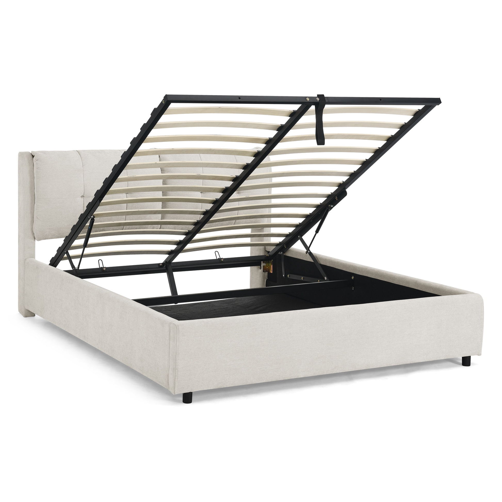 Storage Upholstered Hydraulic Platform Bed With Integrated Headboard - The Sleep Loft - Online Mattress Showroom NYC