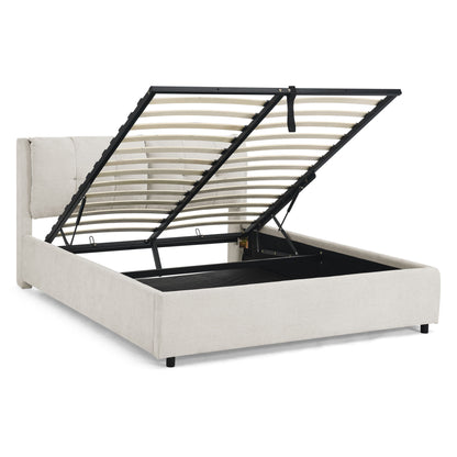 Storage Upholstered Hydraulic Platform Bed With Integrated Headboard - The Sleep Loft - Online Mattress Showroom NYC