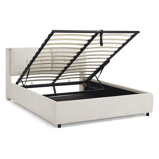 Storage Upholstered Hydraulic Platform Bed With Integrated Headboard - The Sleep Loft - Online Mattress Showroom NYC