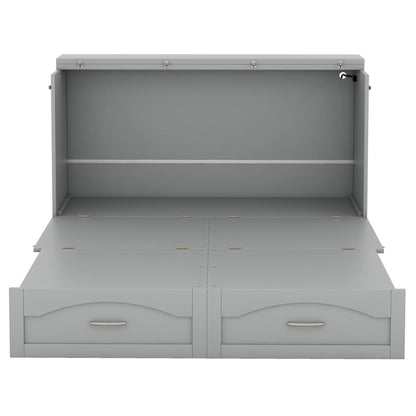 Murphy Wall Bed With Drawer And A Set Of Sockets & USB Ports, Pulley Structure Design - The Sleep Loft - Online Mattress Showroom NYC