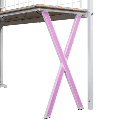 Loft Bed With Built In Work Station, Wardrobe, Storage Staircase And LED - The Sleep Loft - Online Mattress Showroom NYC