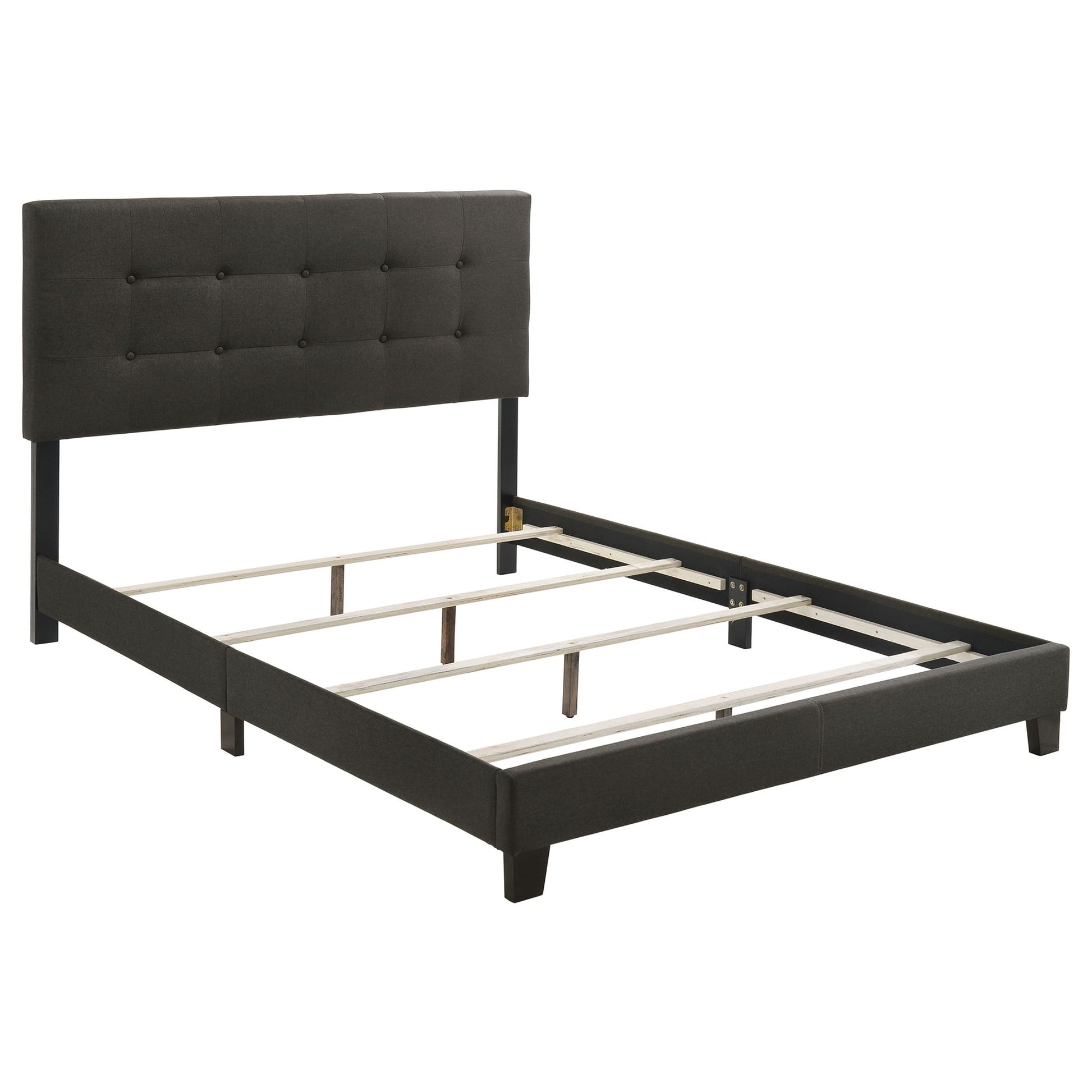 Tufted Full Panel Bed With Button Tufted Headboard, Platform Design - Charcoal - The Sleep Loft - Online Mattress Showroom NYC