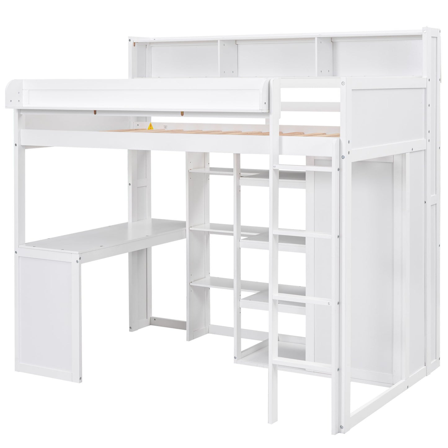 Loft Bed With Built In Desk, Storage Shelves, And Wardrobe - The Sleep Loft - Online Mattress Showroom NYC