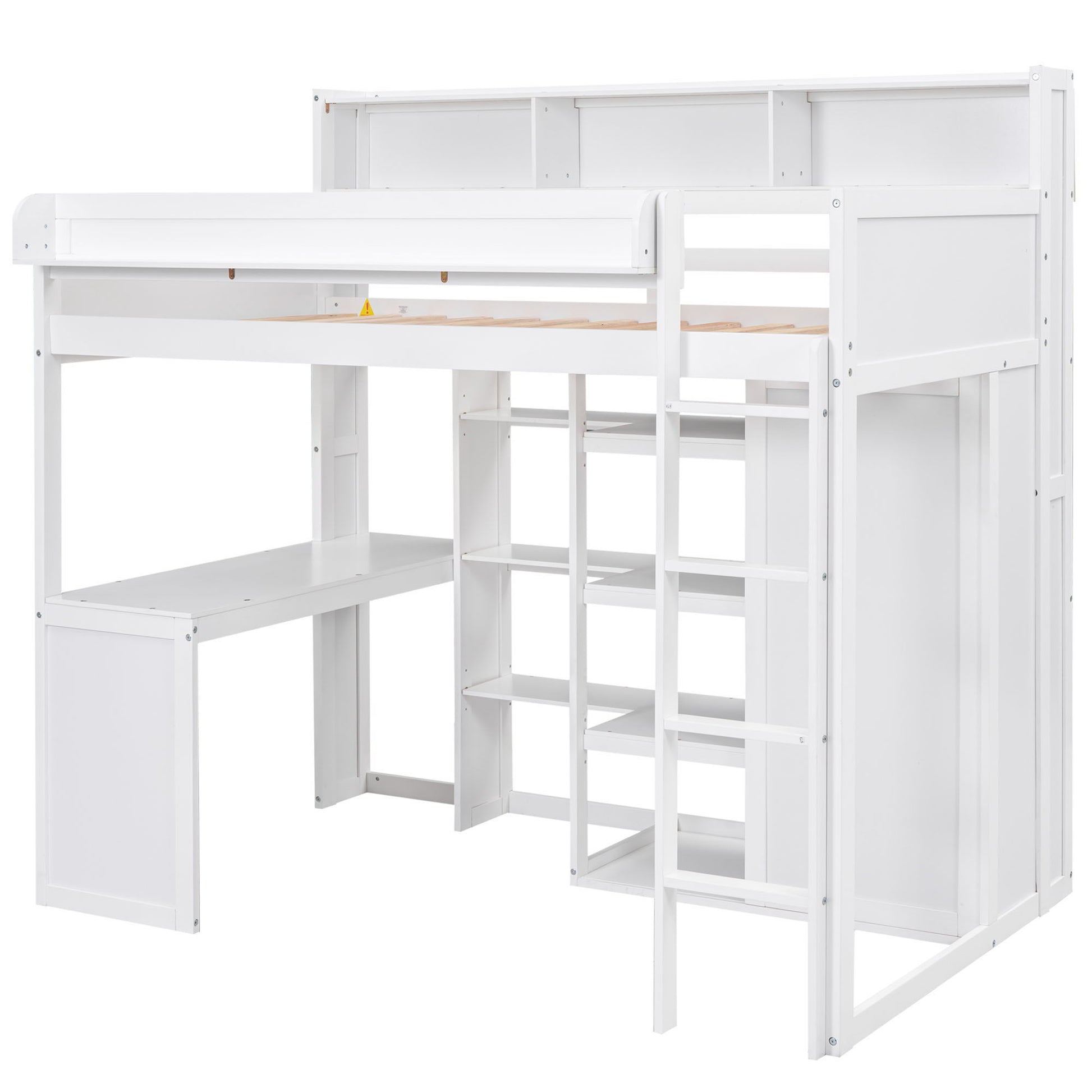 Loft Bed With Built In Desk, Storage Shelves, And Wardrobe - The Sleep Loft - Online Mattress Showroom NYC