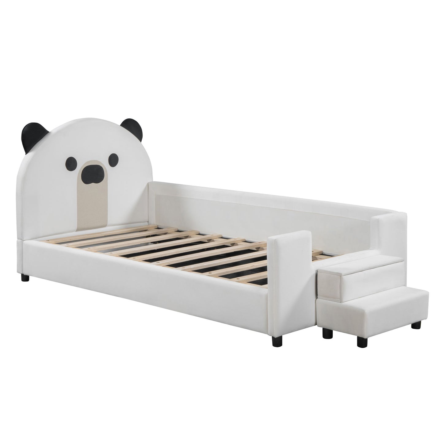 Upholstered Daybed With Bear Shaped Headboard, Hydraulic System And Breathable Fence - The Sleep Loft - Online Mattress Showroom NYC