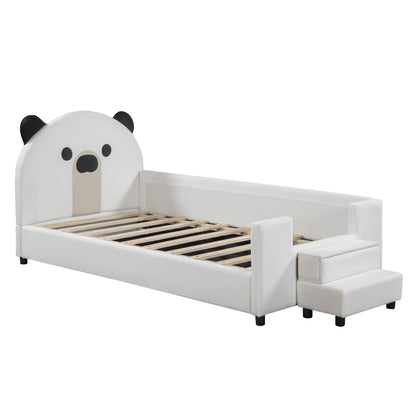 Upholstered Daybed With Bear Shaped Headboard, Hydraulic System And Breathable Fence - The Sleep Loft - Online Mattress Showroom NYC
