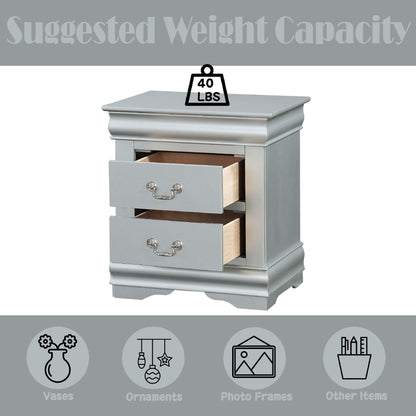 Louis Philippe III - Sleek Design Nightstand - The Sleep Loft - Online Mattress Showroom NYC