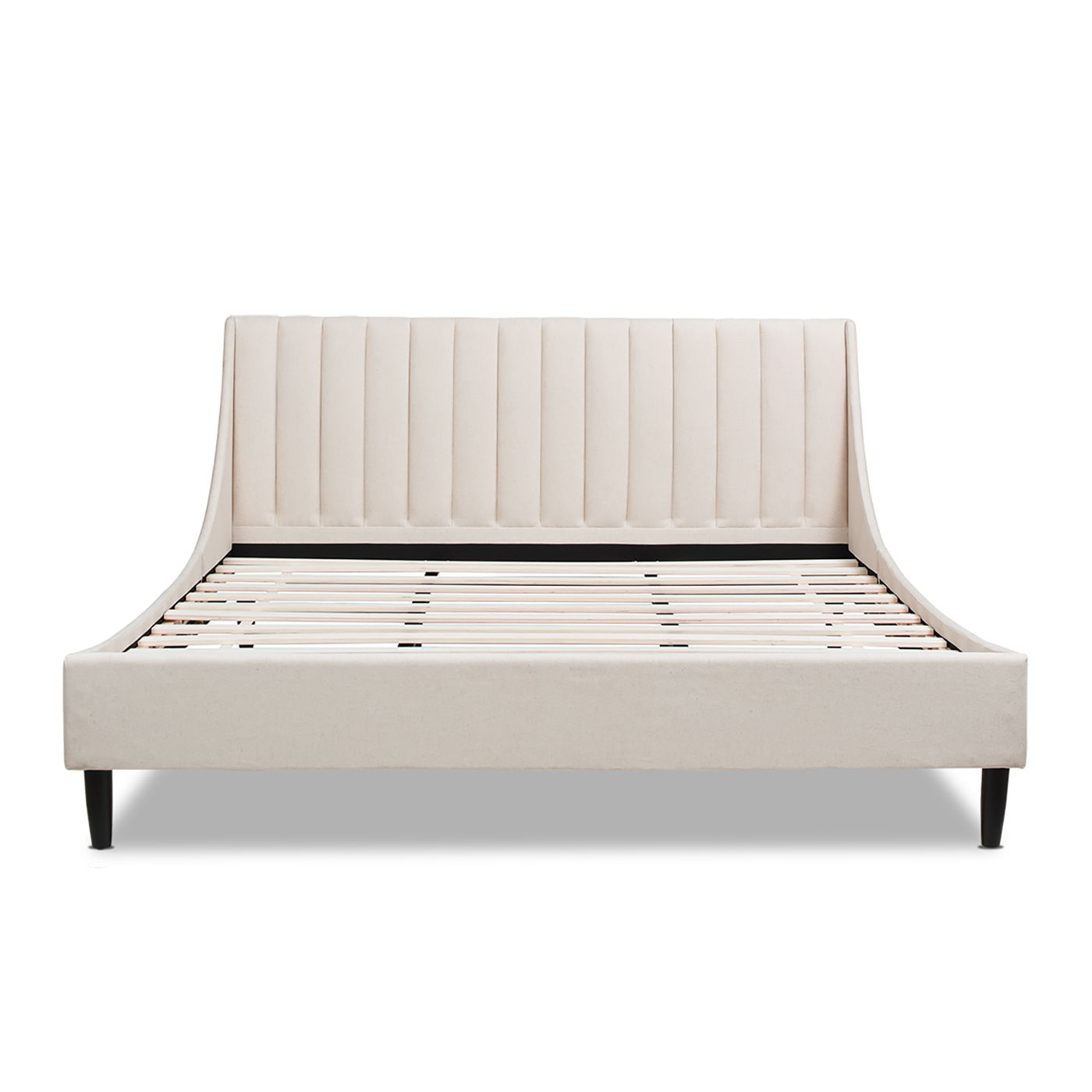 Aspen - King Vertical Tufted Headboard Platform Bed Set - Light Beige - The Sleep Loft - Online Mattress Showroom NYC