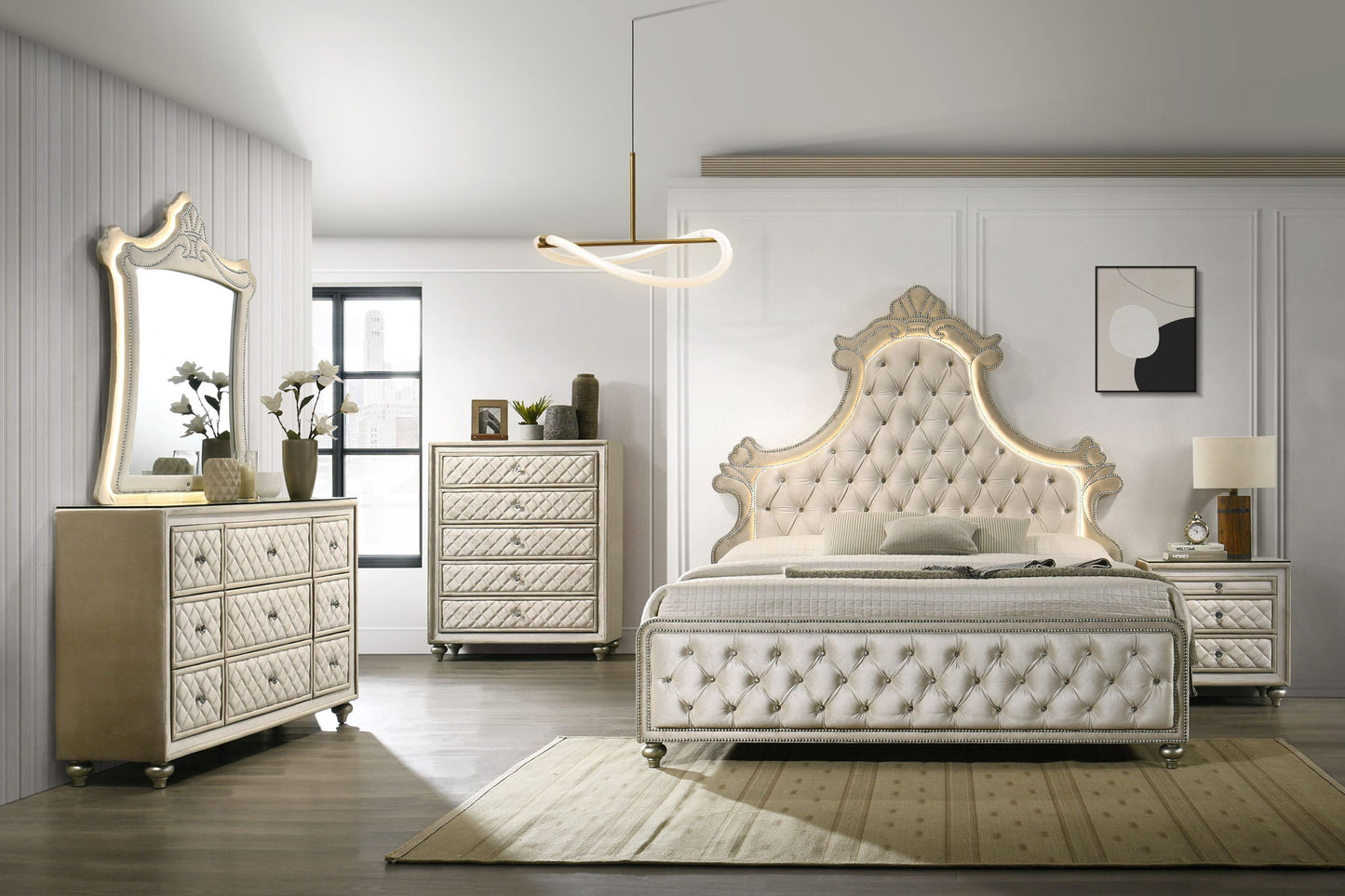 Lucienne - Bed With LED Lighting - The Sleep Loft - Online Mattress Showroom NYC