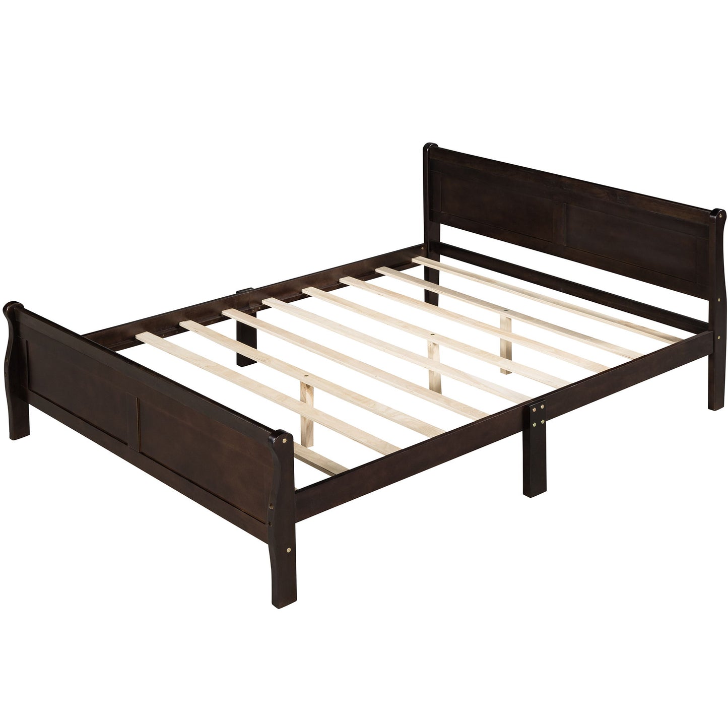 Platform Bed Frame Mattress Foundation Sleigh Bed With Headboard / Footboard / Wood Slat Suppor - The Sleep Loft - Online Mattress Showroom NYC