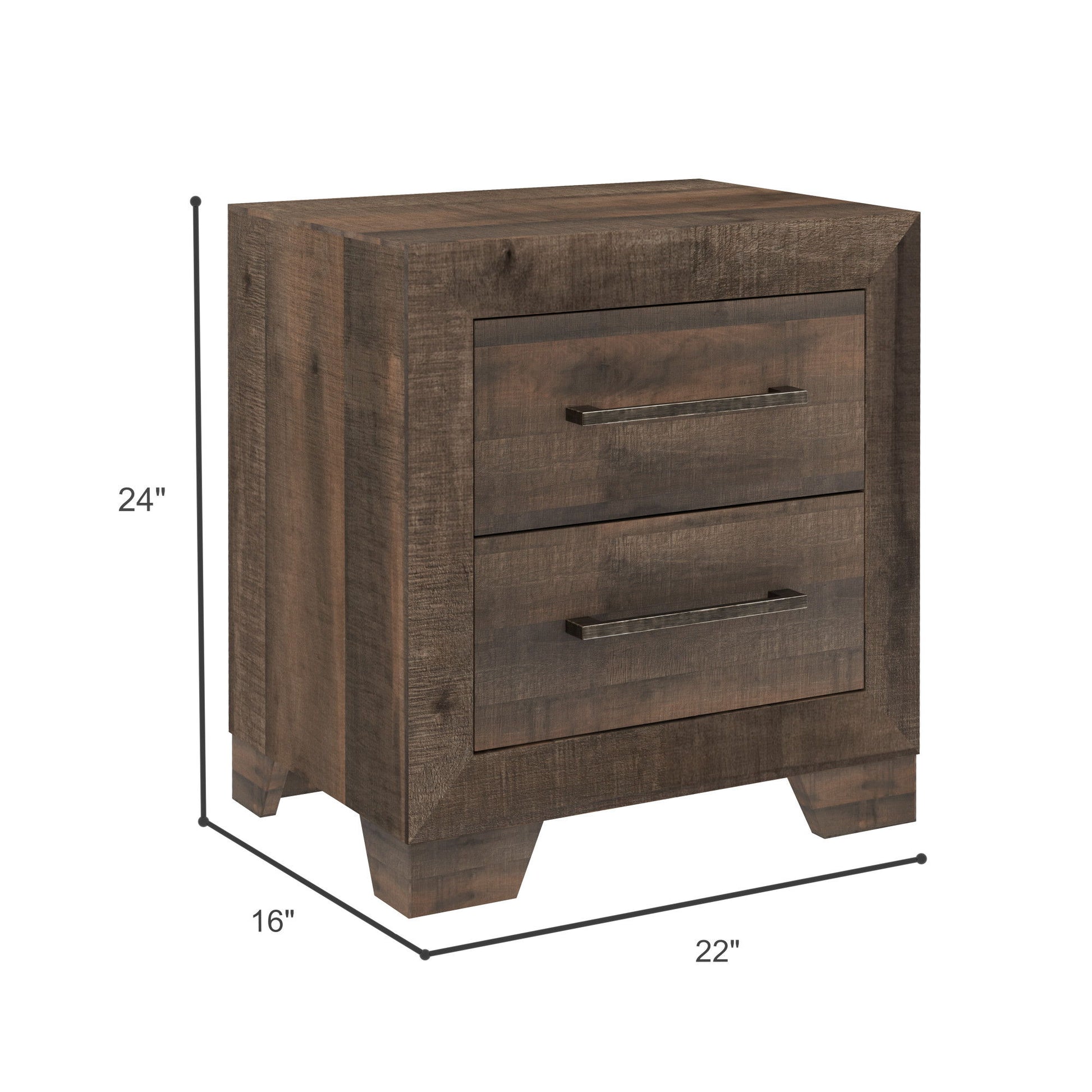 Plinz - 2 Drawer Nightstand - Brown - The Sleep Loft - Online Mattress Showroom NYC