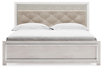 Altyra - King Panel Bed With Upholstered Headboard - White - The Sleep Loft - Online Mattress Showroom NYC