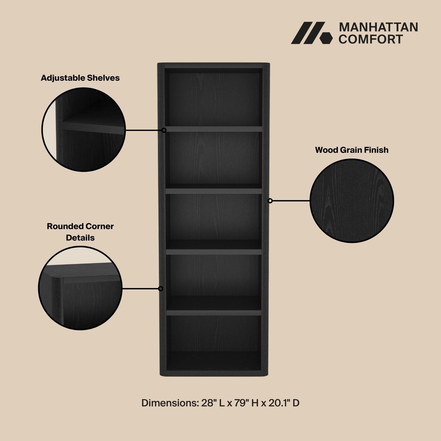 Rivington - Open Bookcase - The Sleep Loft - Online Mattress Showroom NYC