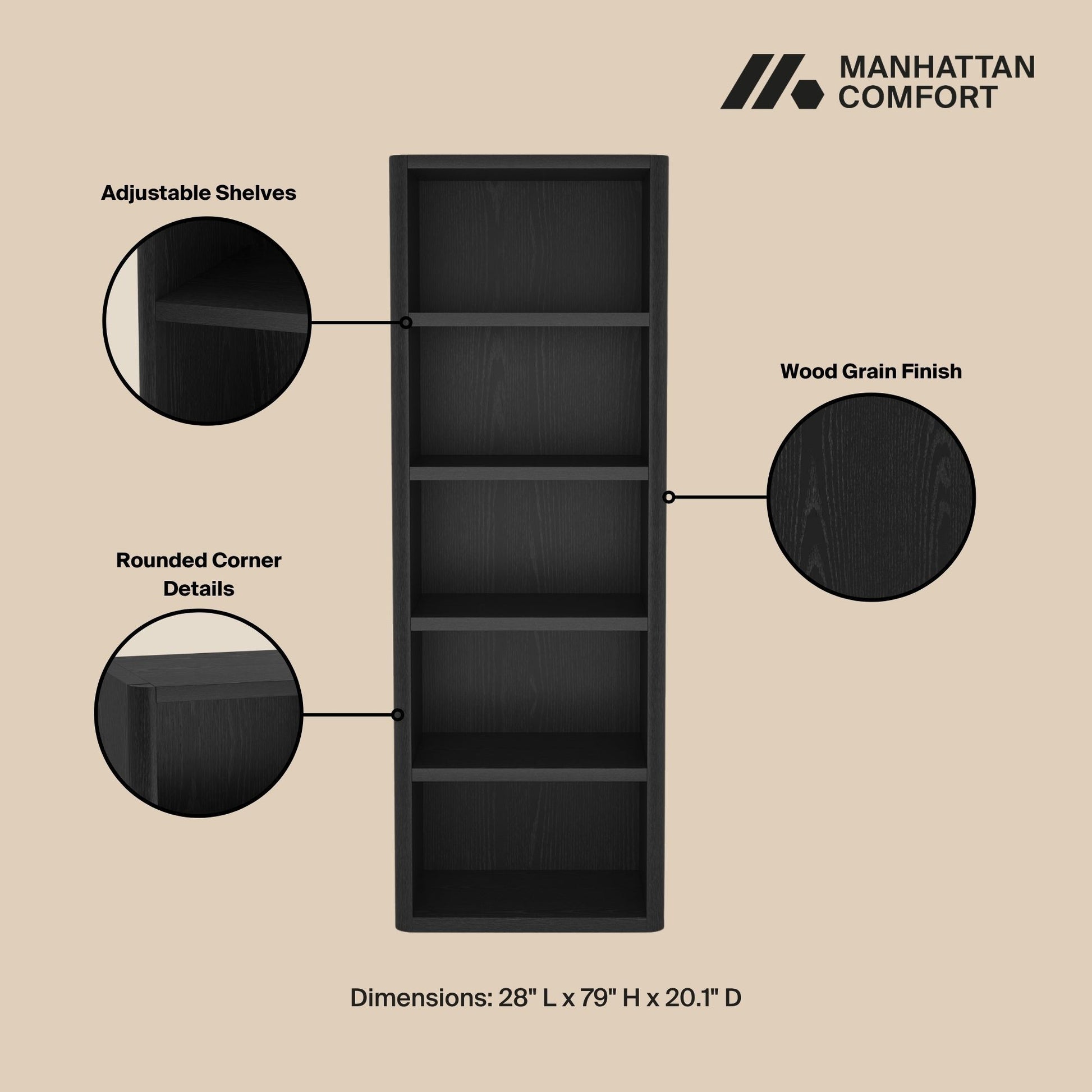Rivington - Open Bookcase - The Sleep Loft - Online Mattress Showroom NYC