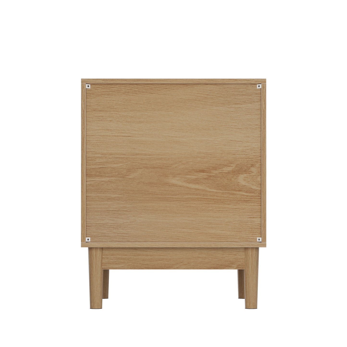 Bedside Table With Grille Design And 2 Drawers, Side Table For Bedroom - Oak - The Sleep Loft - Online Mattress Showroom NYC