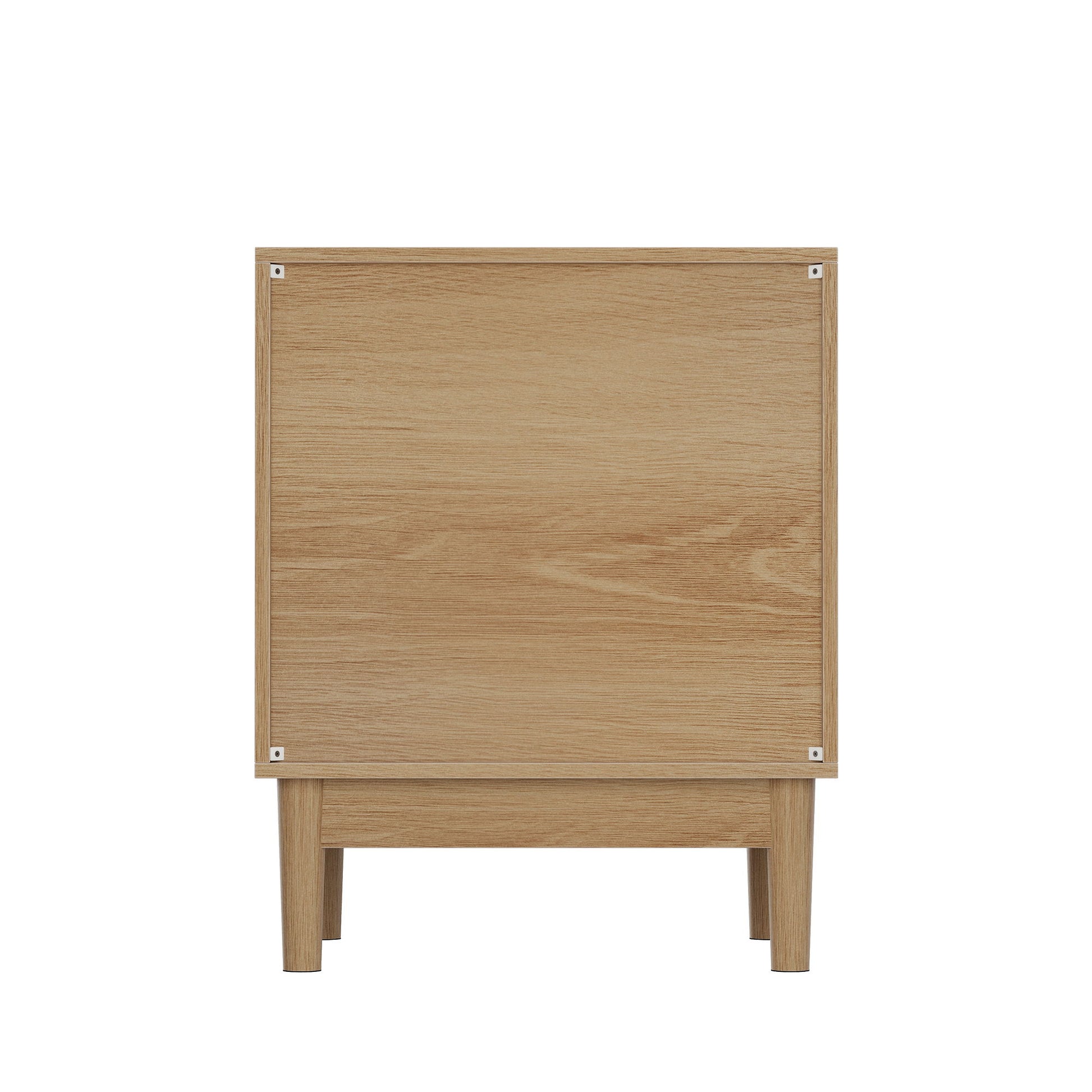 Bedside Table With Grille Design And 2 Drawers, Side Table For Bedroom - Oak - The Sleep Loft - Online Mattress Showroom NYC