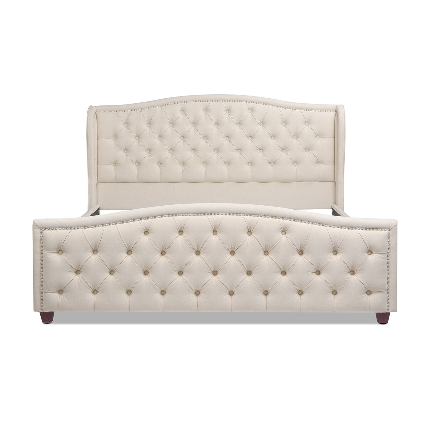 Fontana - Handcrafted Wingback Upholstered Platform Bed Frame - The Sleep Loft - Online Mattress Showroom NYC