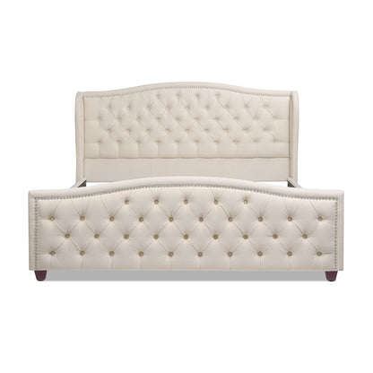 Fontana - Handcrafted Wingback Upholstered Platform Bed Frame - The Sleep Loft - Online Mattress Showroom NYC