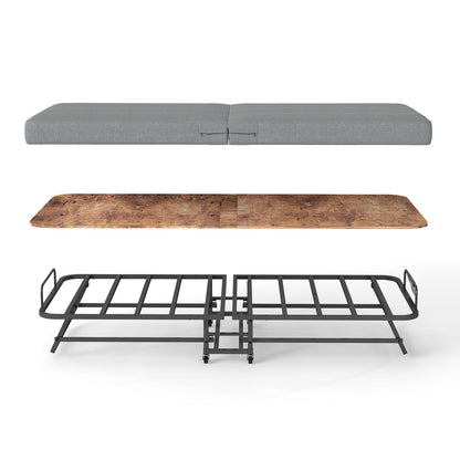 Portable Folding Bed With Memory Foam Mattress, Lockable - Gray - The Sleep Loft - Online Mattress Showroom NYC