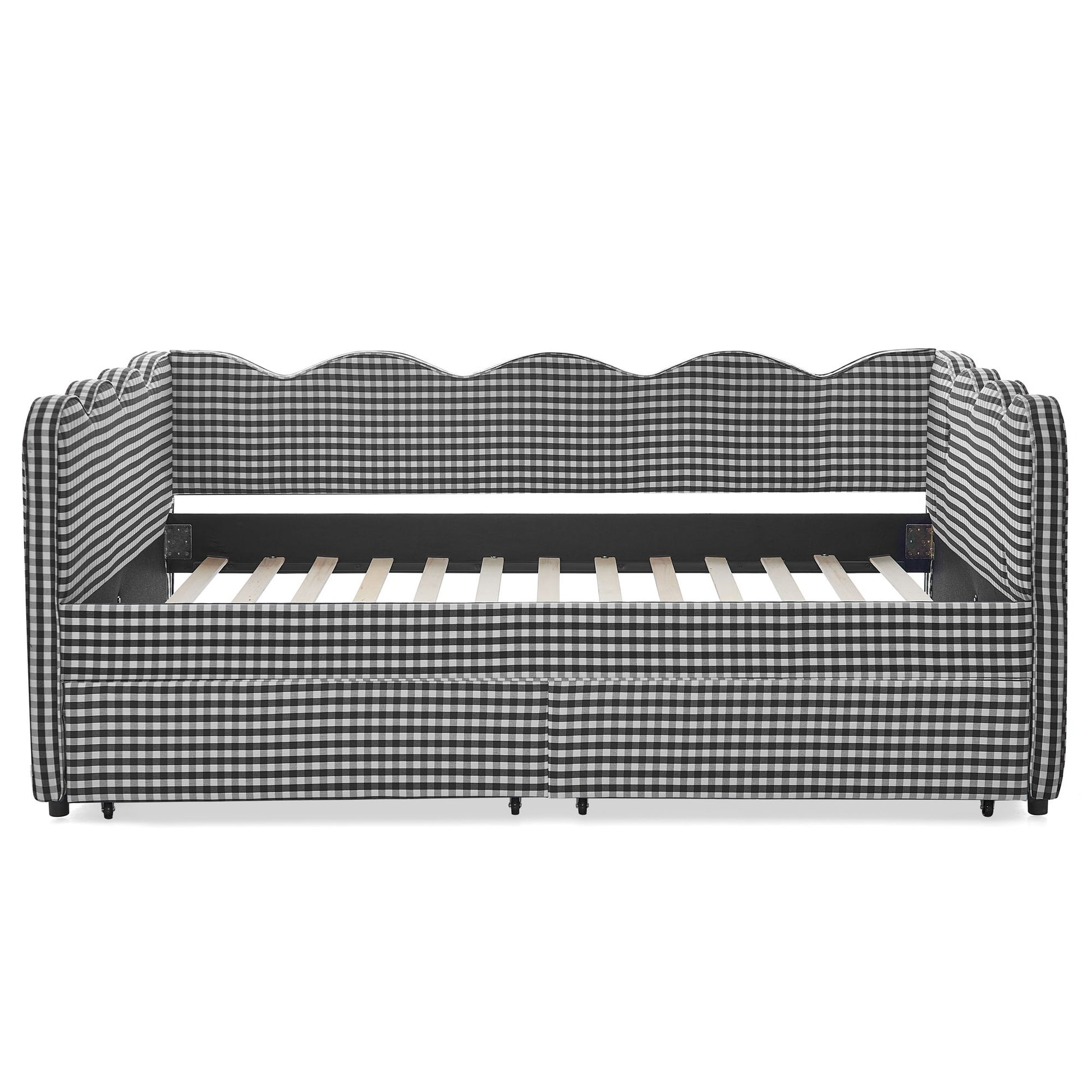 Gingham Daybed With USB Charging Port, Wave-Shaped Design - The Sleep Loft - Online Mattress Showroom NYC