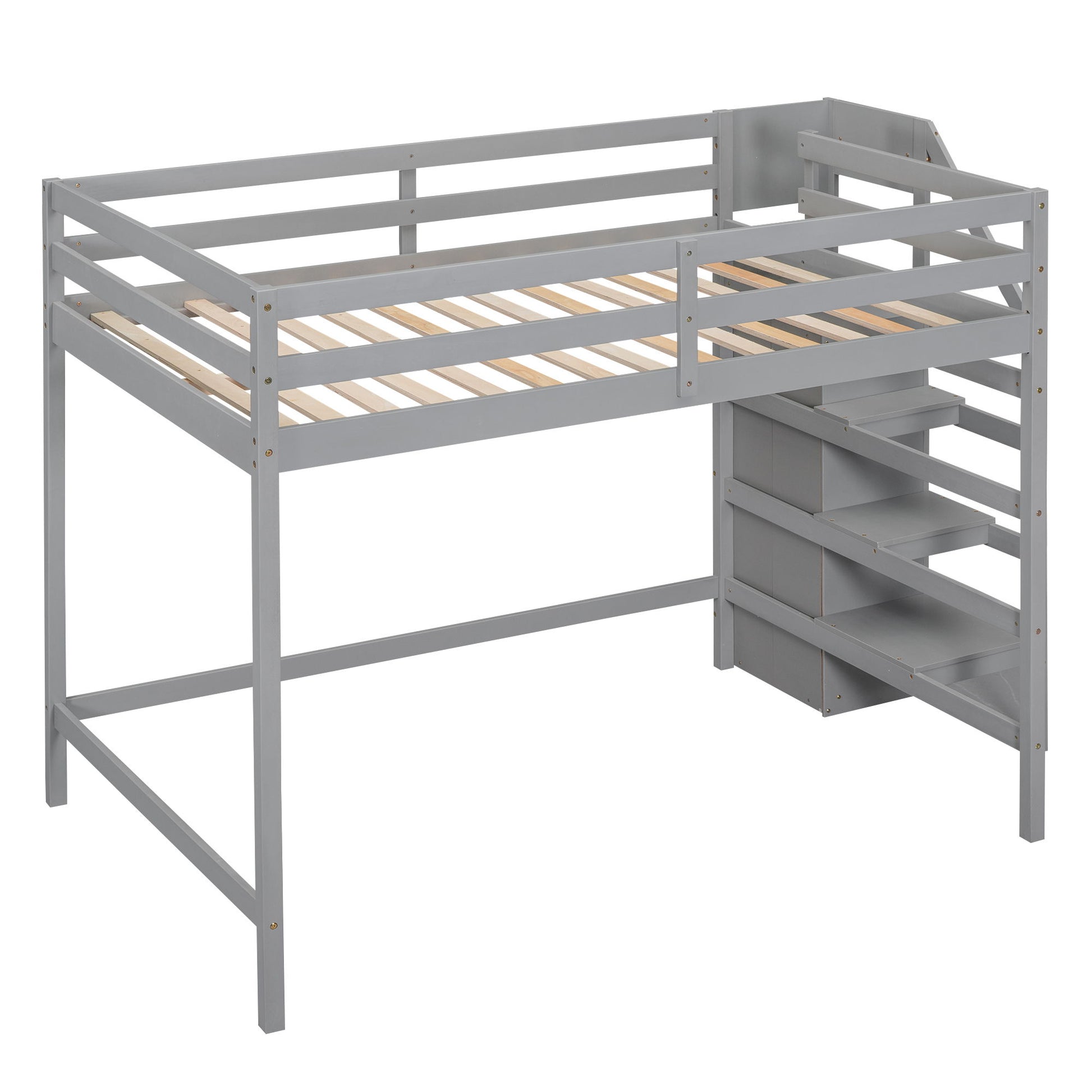 Loft Bed With Built In Storage Wardrobe And Staircase - The Sleep Loft - Online Mattress Showroom NYC