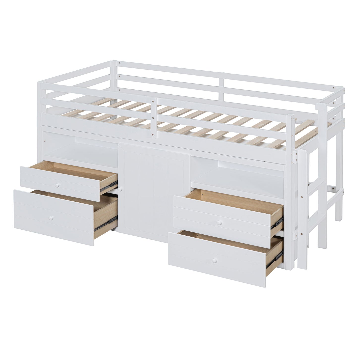 Loft Bed With 4 Drawers, Underneath Cabinet And Shelves - The Sleep Loft - Online Mattress Showroom NYC