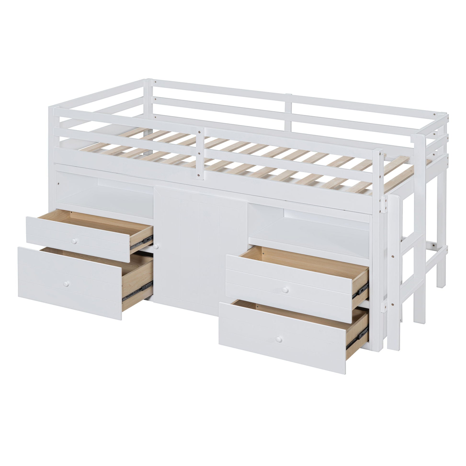 Loft Bed With 4 Drawers, Underneath Cabinet And Shelves - The Sleep Loft - Online Mattress Showroom NYC