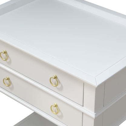 Carmona - 2 Drawer Tray Top Nightstand Pulls - The Sleep Loft - Online Mattress Showroom NYC
