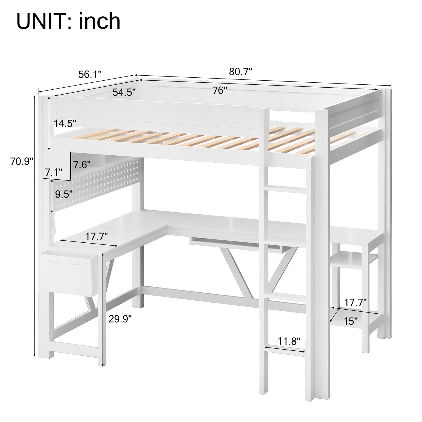 Gaming Loft Bed With Desk, Storage Shelves, LED And Charging Station - The Sleep Loft - Online Mattress Showroom NYC