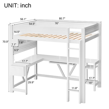 Gaming Loft Bed With Desk, Storage Shelves, LED And Charging Station - The Sleep Loft - Online Mattress Showroom NYC