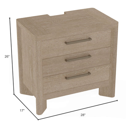 Clove - 3 Drawer Nightstand - Tan - The Sleep Loft - Online Mattress Showroom NYC