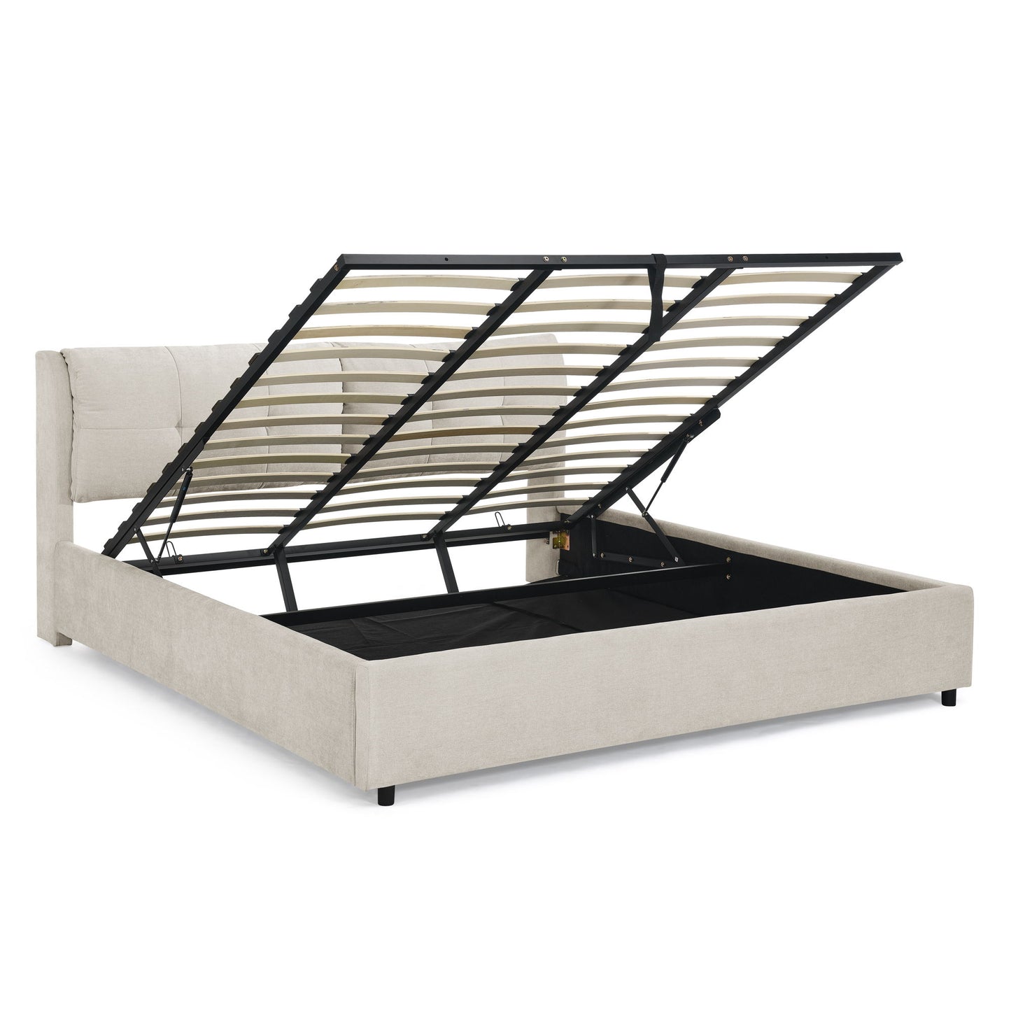 Storage Upholstered Hydraulic Platform Bed With Integrated Headboard - The Sleep Loft - Online Mattress Showroom NYC
