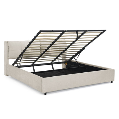Storage Upholstered Hydraulic Platform Bed With Integrated Headboard - The Sleep Loft - Online Mattress Showroom NYC