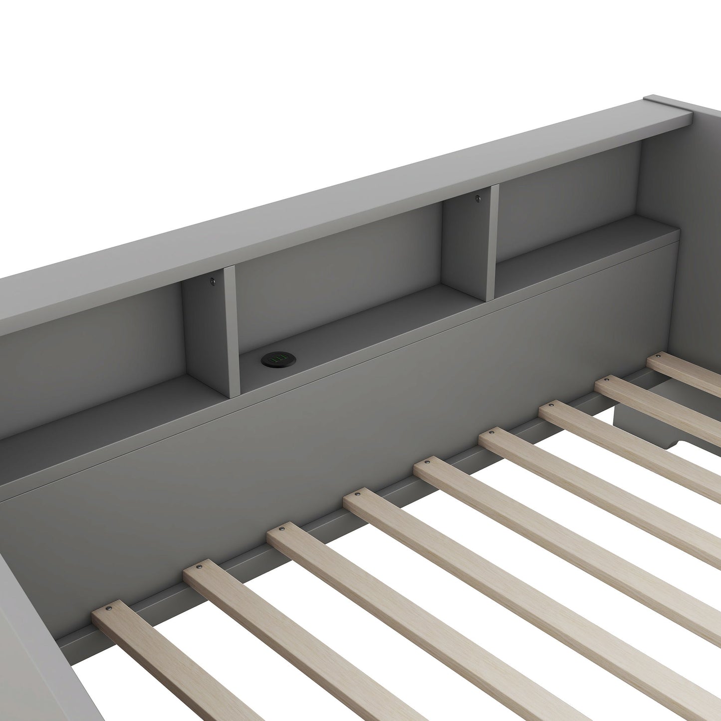 Daybed Frame With Storage Bookcases, 2 Drawers, Charging Station - The Sleep Loft - Online Mattress Showroom NYC