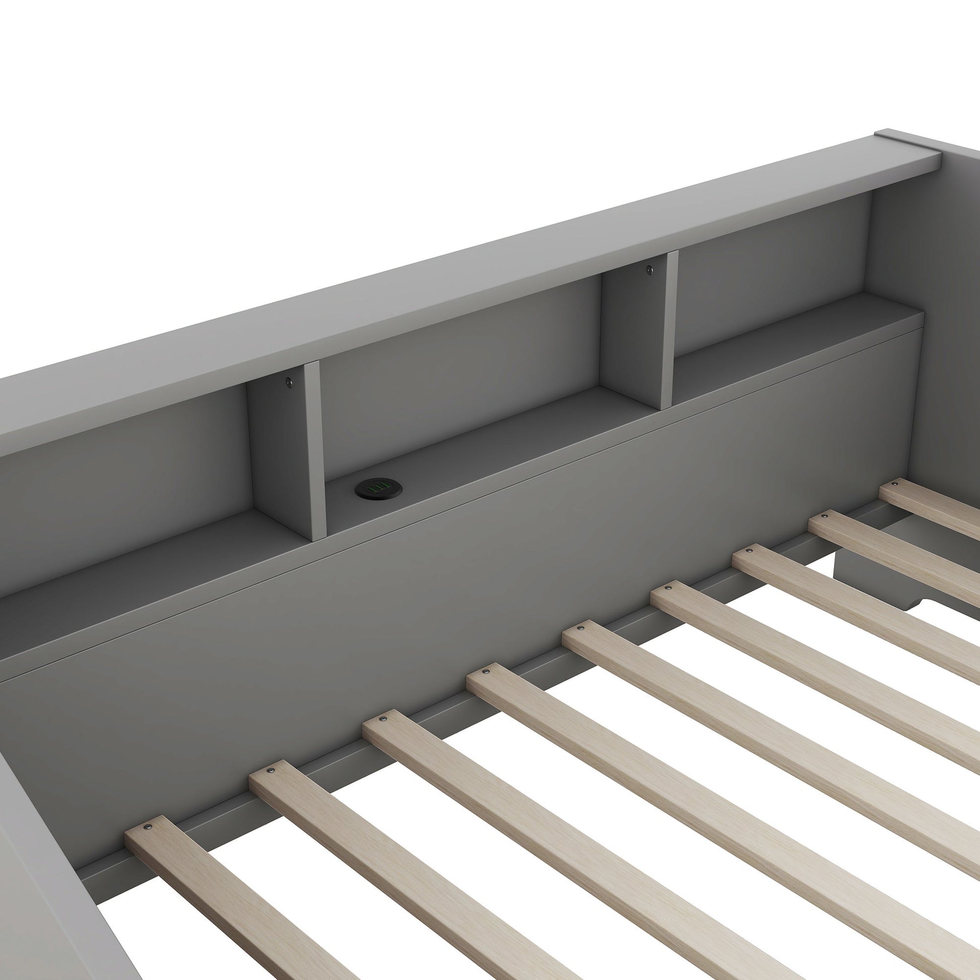 Daybed Frame With Storage Bookcases, 2 Drawers, Charging Station - The Sleep Loft - Online Mattress Showroom NYC