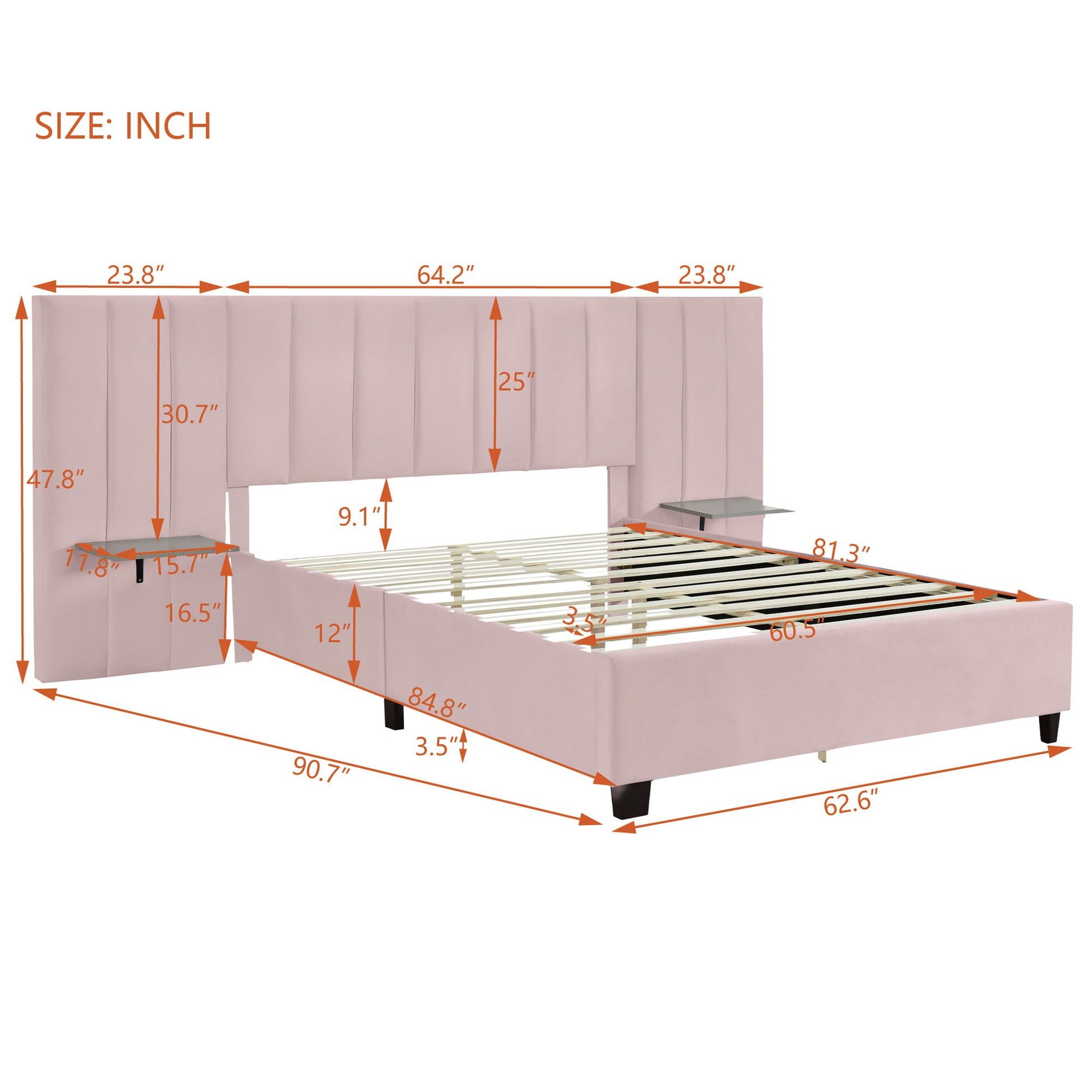 Upholstered Platform Bed With Big Headboard - The Sleep Loft - Online Mattress Showroom NYC
