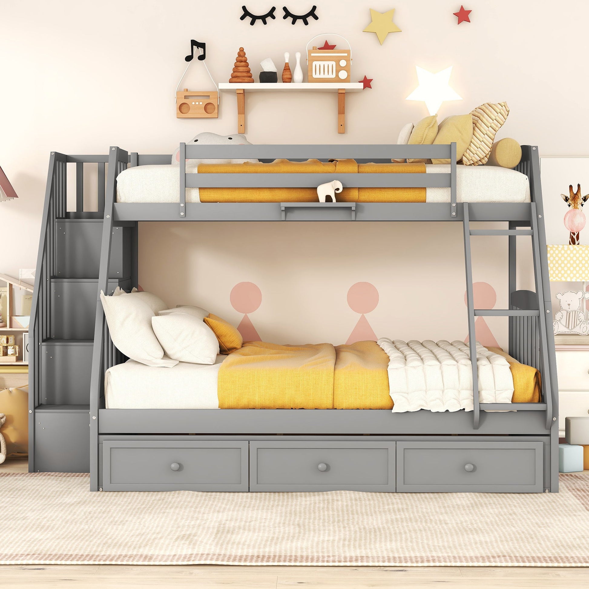 Bunk Bed With Drawers, Ladder And Storage Staircase - The Sleep Loft - Online Mattress Showroom NYC