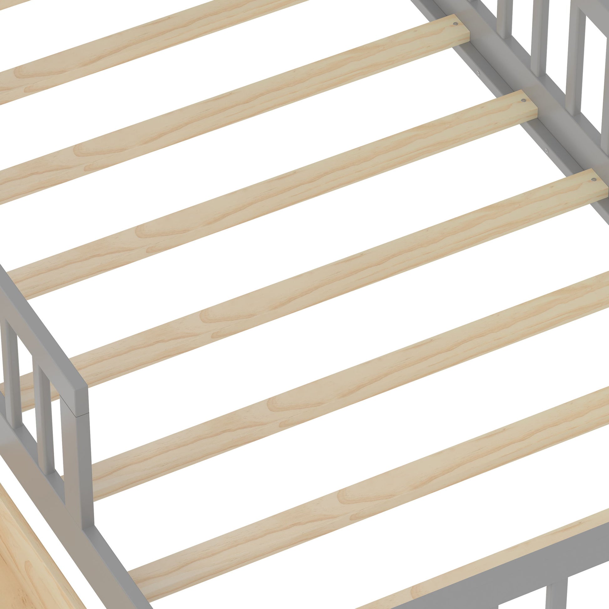 Bed With Headboard Storage Rack, 2 Under Bed Drawers, 3 Side Guardrails For Safety - The Sleep Loft - Online Mattress Showroom NYC
