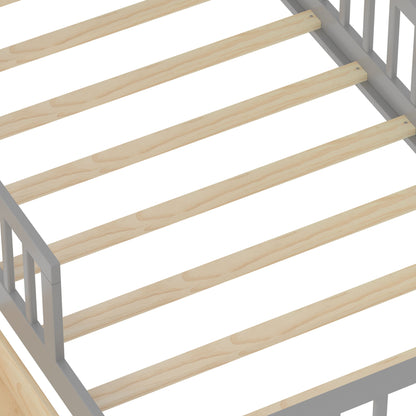 Bed With Headboard Storage Rack, 2 Under Bed Drawers, 3 Side Guardrails For Safety - The Sleep Loft - Online Mattress Showroom NYC