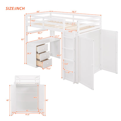 Loft Bed With Drawers, Desk, And Wardrobe - The Sleep Loft - Online Mattress Showroom NYC