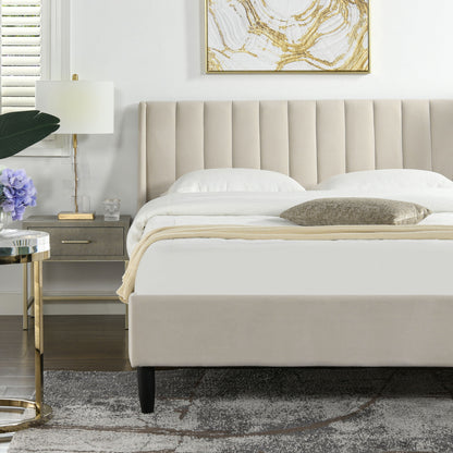 Aspen - Vertical Tufted Modern Headboard Platform Bed Set - The Sleep Loft - Online Mattress Showroom NYC